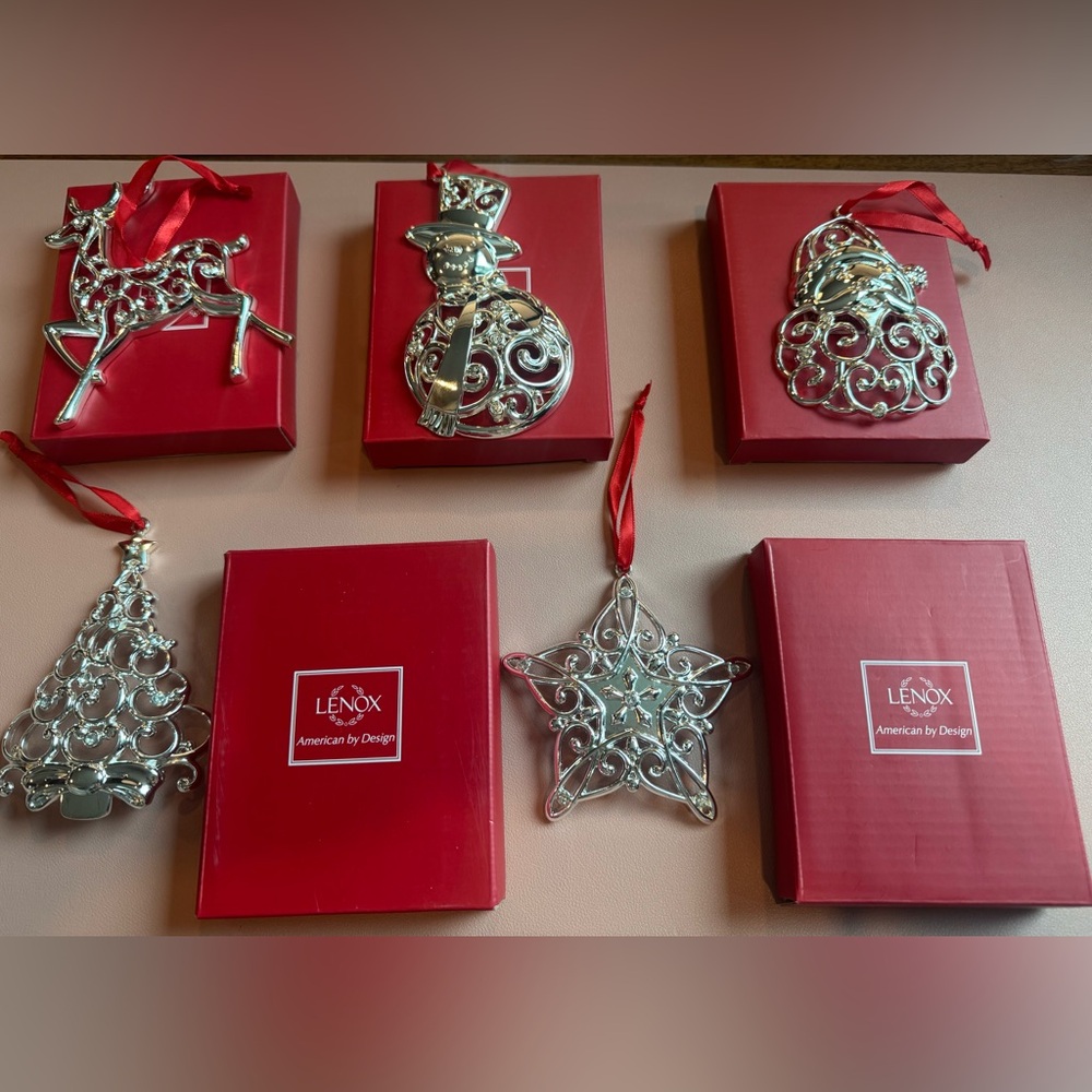Lennox sparkle and scroll clear crystal ornaments